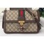 Gucci Queen Margaret Metal Bee Web GG Supreme Medium Shoulder Bag 524356 coffee