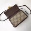 Gucci Queen Margaret Metal Bee Web GG Supreme Medium Shoulder Bag 524356 coffee
