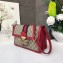 Gucci Queen Margaret Metal Bee Web GG Supreme Medium Shoulder Bag 524356 Red