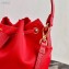 Prada Duet Fabric Shoulder Bucket Bag 1BH038 Red