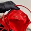 Prada Duet Fabric Shoulder Bucket Bag 1BH038 Red