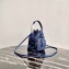 Prada Duet Fabric Shoulder Bucket Bag 1BH038 Navy Blue