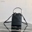 Prada Duet Fabric Shoulder Bucket Bag 1BH038 Black