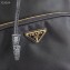 Prada Duet Fabric Shoulder Bucket Bag 1BH038 Black