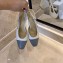 Chanel Heel 6.5cm Slingbacks G31318 White/Gray 2020