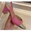 Chanel Heel 6.5cm Slingbacks G31318 Dark Pink/Gold 2020