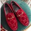 Gucci Women's Horsebit Loafer GG Velvet Red