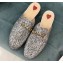 Gucci Women's Princetown Horsebit Slipper Glitter Silver