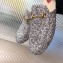 Gucci Women's Princetown Horsebit Slipper Glitter Silver