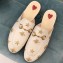 Gucci Women's Princetown Horsebit Slipper Embroidered Bees and Stars White