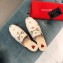 Gucci Women's Princetown Horsebit Slipper Embroidered Bees and Stars White