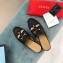 Gucci Women's Princetown Horsebit Slipper Embroidered Bees Black