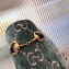 Gucci Women's Princetown Horsebit Slipper GG Velvet Green