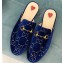 Gucci Women's Princetown Horsebit Slipper GG Velvet Blue