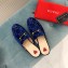 Gucci Women's Princetown Horsebit Slipper GG Velvet Blue