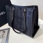 Chanel Striped Deauville Small Shopping Bag A66939 Black 2020