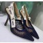 Dior Heel 9.5cm J'Adior Slingback Fishnet Pumps Indigo Blue 2020