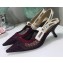 Dior Heel 6.5cm J'Adior Slingback Fishnet Pumps Burgundy 2020