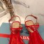 Prada Patent Leather Triangle Logo Thong Sandals Patent Red 2020