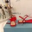 Prada Patent Leather Triangle Logo Thong Sandals Patent Red 2020