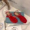 Prada Patent Leather Triangle Logo Thong Sandals Patent Red 2020