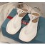 Prada Patent Leather Triangle Logo Thong Sandals Patent White 2020