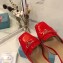 Prada Heel 7cm Patent Leather Triangle Logo Mules Patent Red 2020