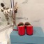 Prada Heel 7cm Patent Leather Triangle Logo Mules Patent Red 2020