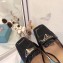 Prada Heel 7cm Patent Leather Triangle Logo Mules Patent Black 2020
