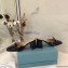 Prada Heel 7cm Patent Leather Triangle Logo Mules Patent Black 2020