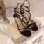 Jimmy Choo Heel 10cm TESCA Sandals Glitter Black 2020
