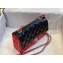 Chanel Bi-color Classic Flap Small Bag in Patent Calfskin Black/Red/Silver