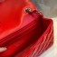 Chanel Bi-color Classic Flap Small Bag in Patent Calfskin Black/Red/Silver