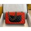 Chanel Bi-color Classic Flap Medium Bag in Patent Calfskin Red/Black/Gold
