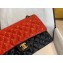 Chanel Bi-color Classic Flap Medium Bag in Patent Calfskin Red/Black/Gold