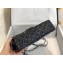 Chanel Bi-color Classic Flap Medium Bag in Patent Calfskin Navy Blue/Black/Silver
