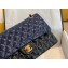 Chanel Bi-color Classic Flap Medium Bag in Patent Calfskin Navy Blue/Black/Gold