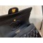 Chanel Bi-color Classic Flap Medium Bag in Patent Calfskin Navy Blue/Black/Gold