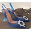 Amina Muaddi Heel 10cm Begum Glass Slingback Pumps Blue PVC