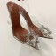Amina Muaddi Heel 10cm Begum Glass Slingback Pumps Transparent PVC