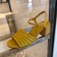 Fendi Promenade Slingbacks Sandals Leather Yellow with Wide Topstitched Band 2020