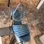Fendi Promenade Slingbacks Sandals Leather Blue with Wide Topstitched Band 2020