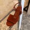 Fendi Promenade Slingbacks Sandals Suede Brown with Wide Topstitched Band 2020