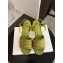 Fendi Promenade Slingbacks Sandals Suede Green with Wide Topstitched Band 2020