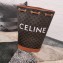 Celine Triomphe Canvas Vertical Drawstring Bucket Bag Brown 2020