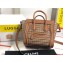 Celine Nano Luggage Bag in Houndstooth and Natural Calfskin Brown 2020