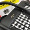 Celine Nano Luggage Bag in Houndstooth and Natural Calfskin Black 2020