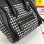 Celine Nano Luggage Bag in Houndstooth and Natural Calfskin Black 2020