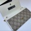 Gucci 1955 Horsebit Clutch with Chain Mini Bag 621888 GG Canvas White 2020