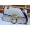 Gucci Diagonal GG Marmont Mini Shoulder Bag 446744 White/Blue 2020